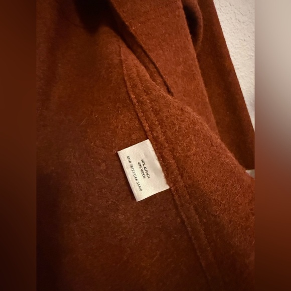 Eileen Fisher Women Rust Felted Alpaca Wool Melange Cardigan Sweater - Picture 3 of 6